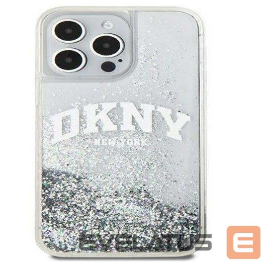 Back panel cover DKNY Apple iPhone 15 Pro 6.1 hardcase Liquid Glitter Big Logo Black