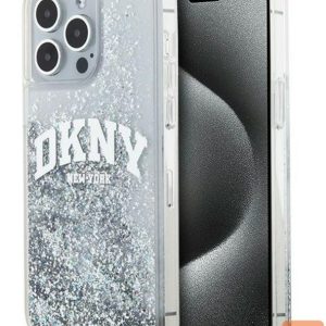 Back panel cover DKNY Apple iPhone 15 Pro 6.1 hardcase Liquid Glitter Big Logo Black