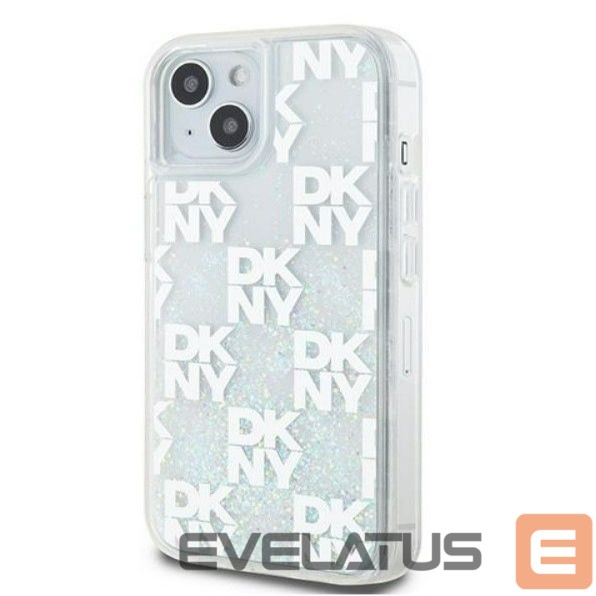 Back panel cover DKNY Apple iPhone 15 hardcase Liquid Glitter Multilogo White
