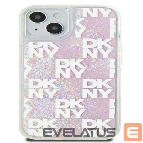 Back panel cover DKNY Apple iPhone 15 hardcase Liquid Glitter Multilogo Pink