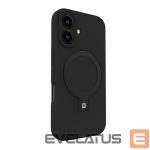 Back panel cover Evelatus Apple iPhone 16 Premium Magsafe with Stand Soft Touch Silicone Case Black