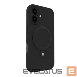 Back panel cover Evelatus Apple iPhone 16 Premium Magsafe with Stand Soft Touch Silicone Case Black