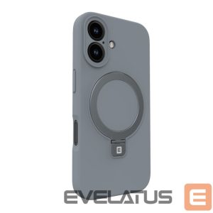 Back panel cover Evelatus Apple iPhone 16 Premium Magsafe with Stand Soft Touch Silicone Case Silver