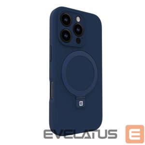 Back panel cover Evelatus Apple iPhone 16 Pro Premium Magsafe with Stand Soft Touch Silicone Case Dark Blue