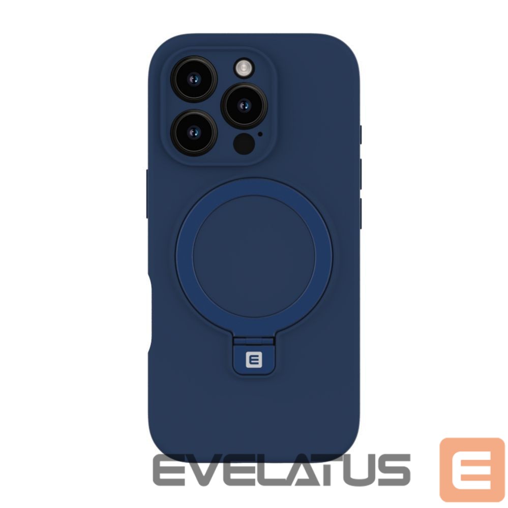 Back panel cover Evelatus Apple iPhone 16 Pro Premium Magsafe with Stand Soft Touch Silicone Case Dark Blue