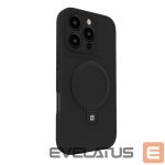Back panel cover Evelatus Apple iPhone 16 Pro Max Premium Magsafe with Stand Soft Touch Silicone Case Black