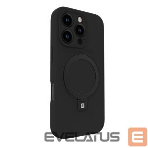 Back panel cover Evelatus Apple iPhone 16 Pro Max Premium Magsafe with Stand Soft Touch Silicone Case Black