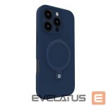 Back panel cover Evelatus Apple iPhone 16 Pro Max Premium Magsafe with Stand Soft Touch Silicone Case Dark Blue