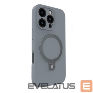 Back panel cover Evelatus Apple iPhone 16 Pro Max Premium Magsafe with Stand Soft Touch Silicone Case Silver