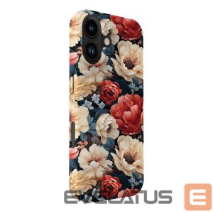 Back panel cover Evelatus Apple iPhone 16 Slim Shell with Magsafe customized print design Flower Red
