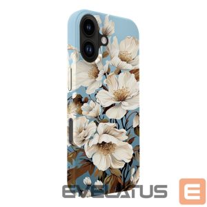 Back panel cover Evelatus Apple iPhone 16 Slim Shell with Magsafe customized print design Flower Blue