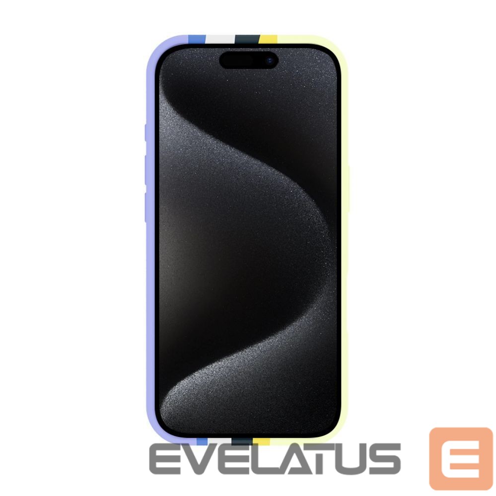 Back panel cover Evelatus Apple iPhone 16 Multi-Colored Silicone Case With MagSafe Crimson White
