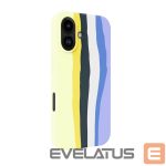 Back panel cover Evelatus Apple iPhone 16 Multi-Colored Silicone Case With MagSafe Crimson White