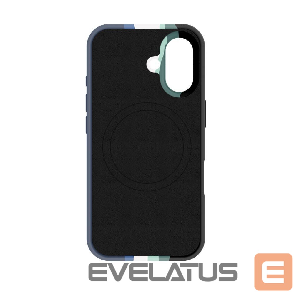 Back panel cover Evelatus Apple iPhone 16 Multi-Colored Silicone Case With MagSafe Aura Blue