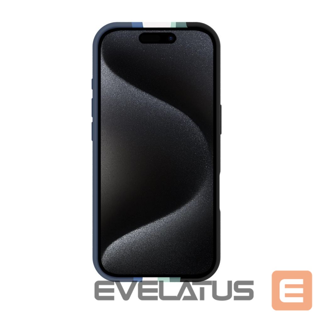 Back panel cover Evelatus Apple iPhone 16 Multi-Colored Silicone Case With MagSafe Aura Blue