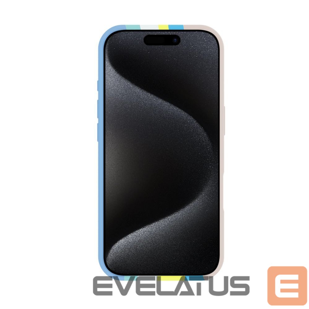 Back panel cover Evelatus Apple iPhone 16 Pro Multi-Colored Silicone Case With MagSafe Beige Cream