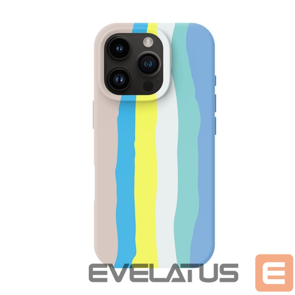 Back panel cover Evelatus Apple iPhone 16 Pro Multi-Colored Silicone Case With MagSafe Beige Cream