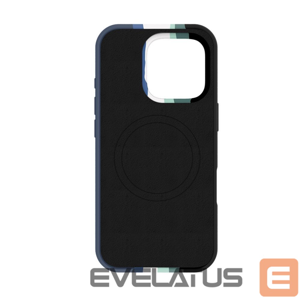 Back panel cover Evelatus Apple iPhone 16 Pro Max Multi-Colored Silicone Case With MagSafe Aura Blue