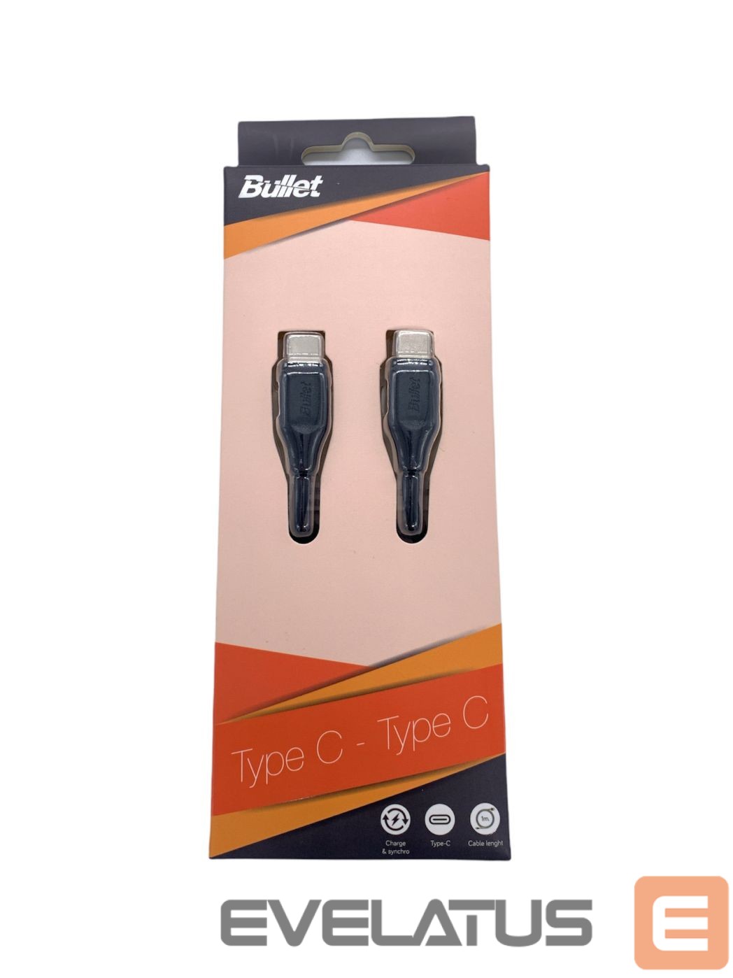 Cable - BULLET Type C - Type C 1m, 2.4A Black