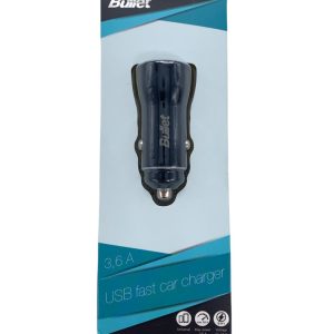 Adapter -  BULLET USB Car Charger Q3.0 + Type C 2.4A Black