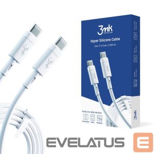 Cable 3MK Universal Hyper Silicone Cable Type-C to Type-C 60W 3A White