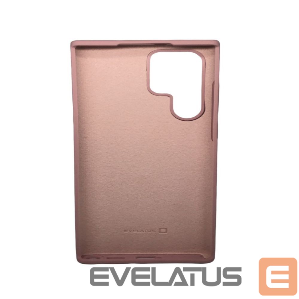 Back panel cover Evelatus Samsung Galaxy S22 Ultra Premium Soft Touch Silicone Case Pink Sand