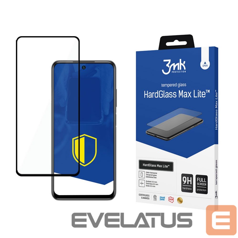 Protective glass 3MK Xiaomi Redmi Note 10s/10 4G/Poco M5s Black - HardGlass Max Lite