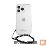 Back panel cover Guess Apple iPhone 13 Pro PC Script and Black Pearls Case Transparent