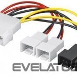 Cable Goobay  93632 Power cable/adapter for PC fans; 5.25 inch male to fan 2x 12 V/2x 5 V, 0.15 m 