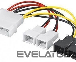 Cable Goobay  93632 Power cable/adapter for PC fans; 5.25 inch male to fan 2x 12 V/2x 5 V, 0.15 m 