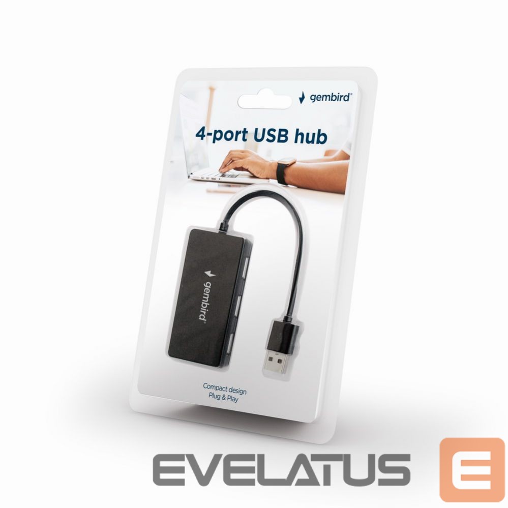 Cable Gembird 4-port USB hub UHB-U2P4-04 Black