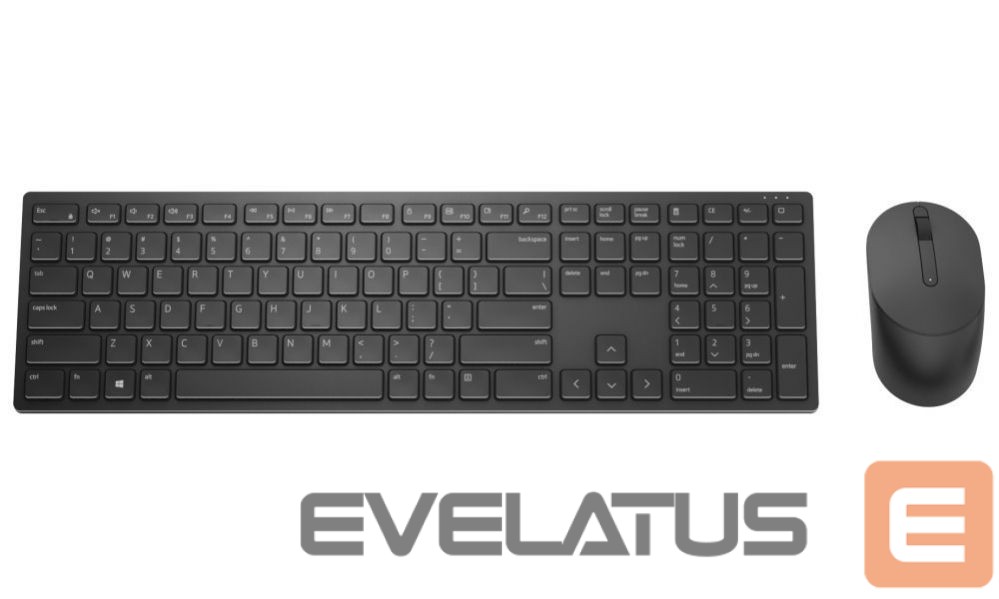 Computer keyboard Dell Pro Keyboard and Mouse KM5221W Wireless, Batteries included, EE, Black