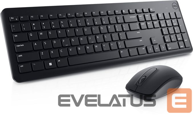 Computer keyboard Dell Keyboard and Mouse KM3322W Keyboard and Mouse Set, Wireless, Batteries included, LT, Black