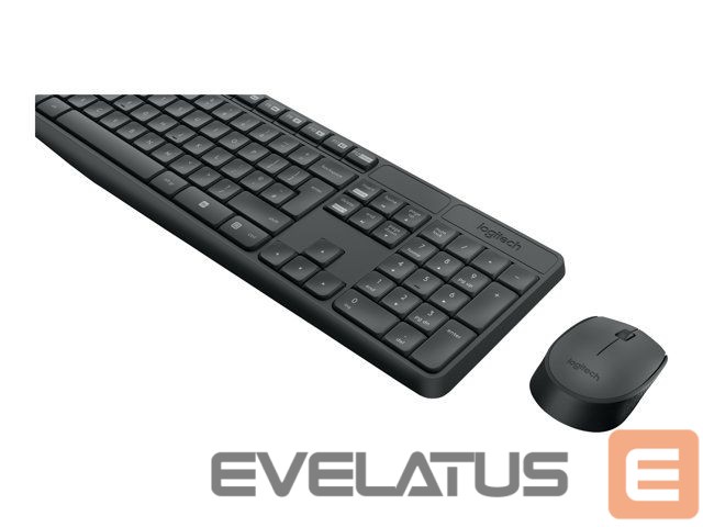 Computer keyboard Logitech MK235 Keyboard and Mouse Set, Wireless, Mouse included, Batteries included, US, Black, 475 g