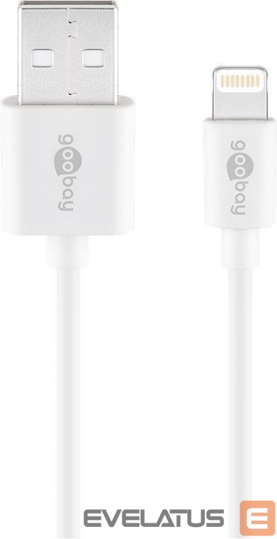 Cable Goobay Lightning USB charging and sync cable 54600 White, USB 2.0 male (type A), Apple Lightnin male (8-pin)