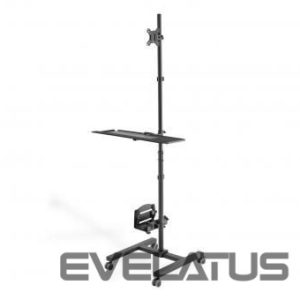 Office supplies Digitus  Mobile workstation with individual height adjustment 	DA-90374, 17-32 ", Monitor Mount, PC Holder, Black