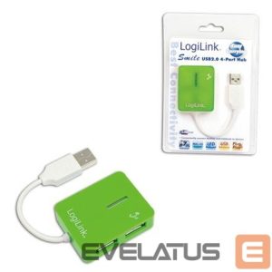 Routers Logilink  USB 2.0 Hub 4-Port, Smile, Green 