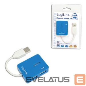 Routers Logilink  USB 2.0 Hub 4-Port, Smile, Blue 