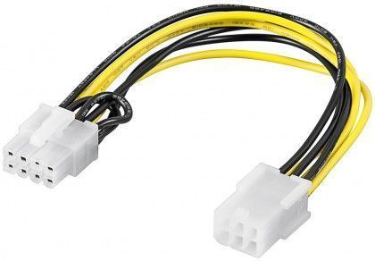 Cable Goobay 93635 Power cable/adapter for PC graphics card; PCI-E/PCI Express; 6-pin to 8-pin, 0.2m