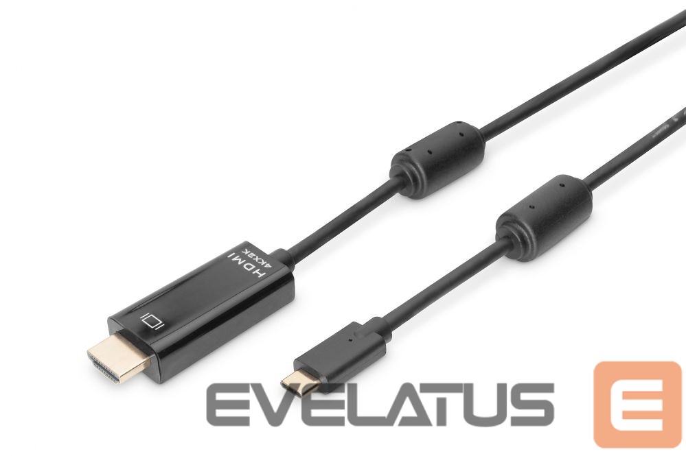 Cable Digitus USB Type-C adapter cable, Type-C to HDMI A M/M, 2.0m, 4K/60Hz, 18GB, bl, gold