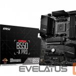Motherboard for Intel processors MSI  B550-A PRO Processor family AMD, Processor socket AM4, DDR4 DIMM, Memory slots 4, Supported hard disk drive interfaces 	SATA, M.2, Number of SATA connectors 6, Chipset AMD B550, ATX 