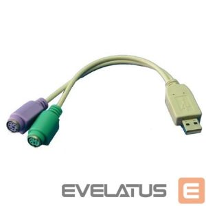 Cable Logilink  Adapter USB to PS/2 x2 : 2x Mini DIN 6-pin FM, USB M 