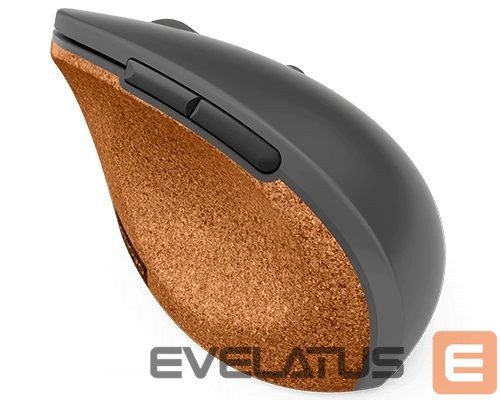 Computer mouse Lenovo Go Wireless Vertical Mouse Wireless optical, Storm grey with natural cork, USB-A, 1 x AA batteries (included)