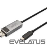 Cable Digitus  Bi-directional Adapter Cable DB-300334-020-S 2 m, Black, Display Port, USB-C 