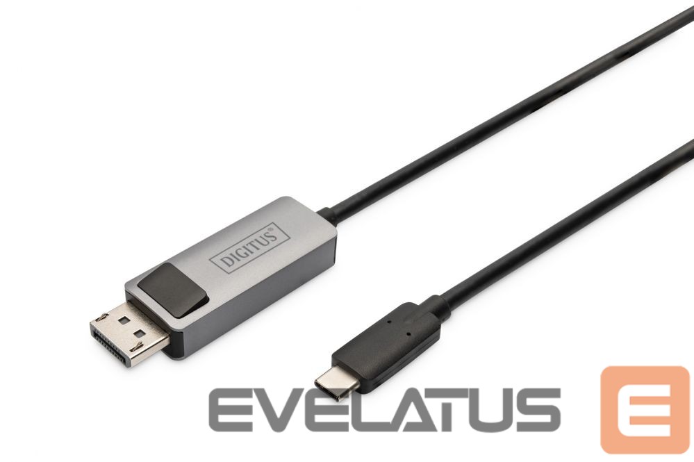 Cable Digitus Bi-directional Adapter Cable DB-300334-020-S 2 m, Black, Display Port, USB-C