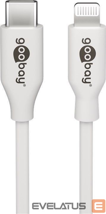 Cable Goobay Lightning - USB-C USB charging and sync cable, 2 m, white USB-C male Apple Lightning male (8-pin)