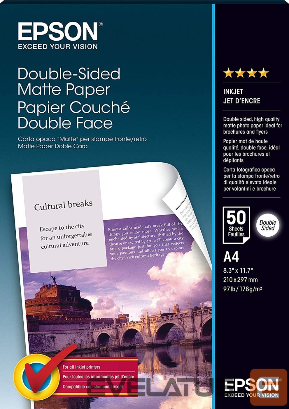 Office supplies EPSON Double Sided Matte Paper - A4 - 50 Sheets A4