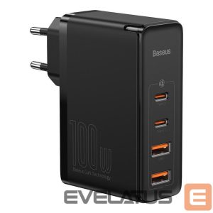Cables and wires Baseus  MOBILE CHARGER WALL 2C+2U 100W/BLACK CCGAN2P-L01 