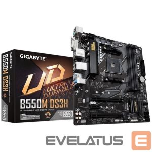 Motherboard for AMD processors Gigabyte  Mainboard||AMD B550|SAM4|Micro-ATX|Memory DDR4|Memory slots 4|1xPCI-Express 3.0 1x|1xPCI-Express 3.0 4x|1xPCI-Express 4.0 16x|2xM.2|1xDVI-D|1xHDMI|2xAudio-In|1xAudio-Out|4xUSB 2.0|4xUSB 3.2|1xPS/2|1xRJ45|B550MDS3H1.7 