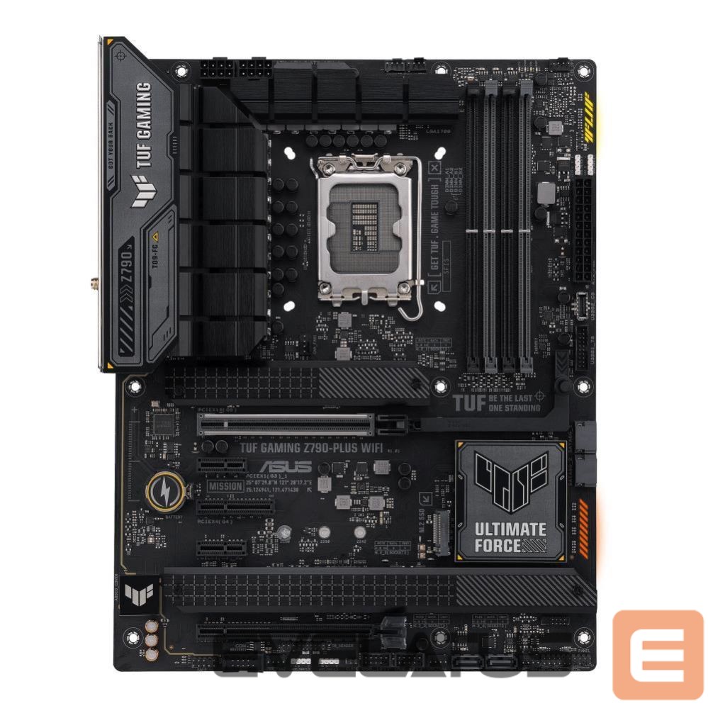 Motherboard for Intel processors Asus Mainboard||Intel Z790|LGA1700|ATX|Memory DDR5|Memory slots 4|2xPCI-Express 3.0 1x|1xPCI-Express 4.0 4x |1xPCI-Express 4.0 16x|1xPCI-Express 5.0 16x|4xM.2|1xHDMI|1xDisplayPort|6xUSB 3.2|2xUSB-C|1xOptical S/PDIF|1xRJ45|5xAudio port|TUFGAMINGZ790-PLUSWIFI